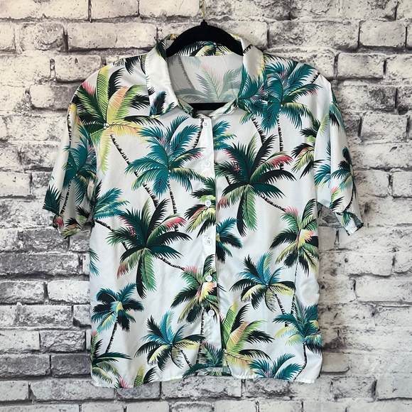 Shein Tropical Button up Shirt Size Small - Picture 2 of 6